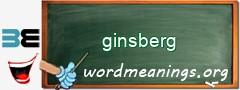 WordMeaning blackboard for ginsberg